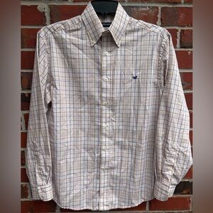 Southern Marsh Wrinkle Free Button Up Long Sleeve Purple Yellow Plaid M Shirt Z7